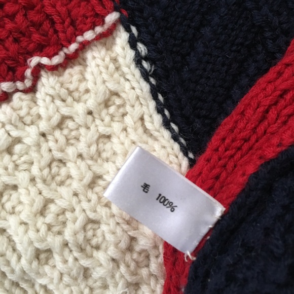 Vintage Patchwork Boro 100% pure wool knit sweater - Picture 4 of 8